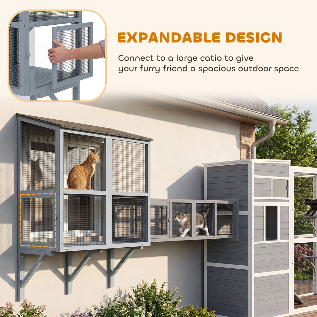 PawHut Catio Outdoor Cat Enclosure with water-ready Roof