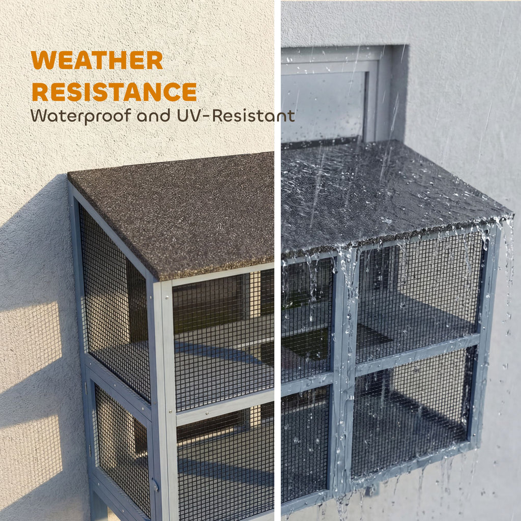 PawHut Catio Outdoor Cat Enclosure with water-ready Roof