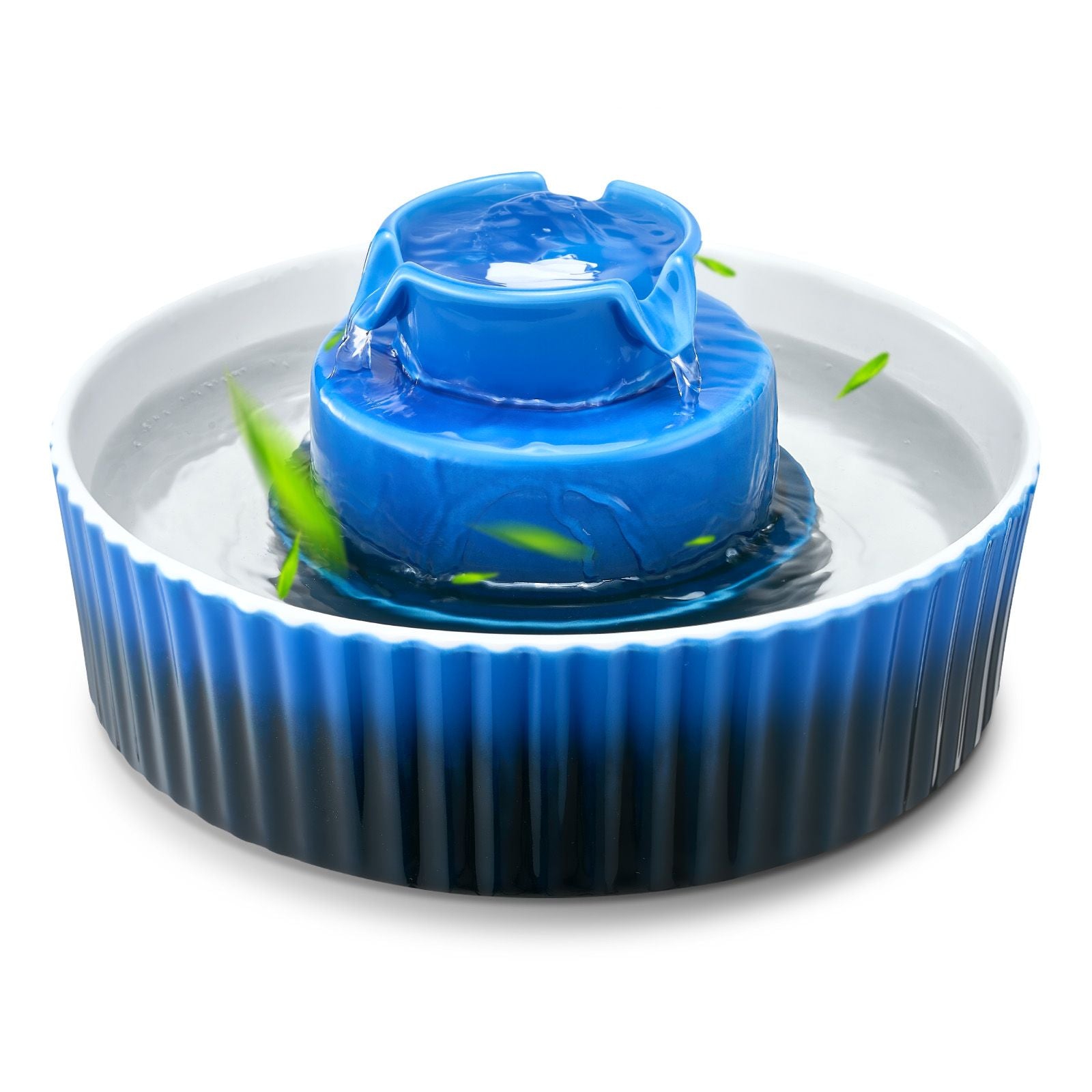 Ceramic Cat Water Fountain with 2.1L Capacity & Ultra-Quiet Pump