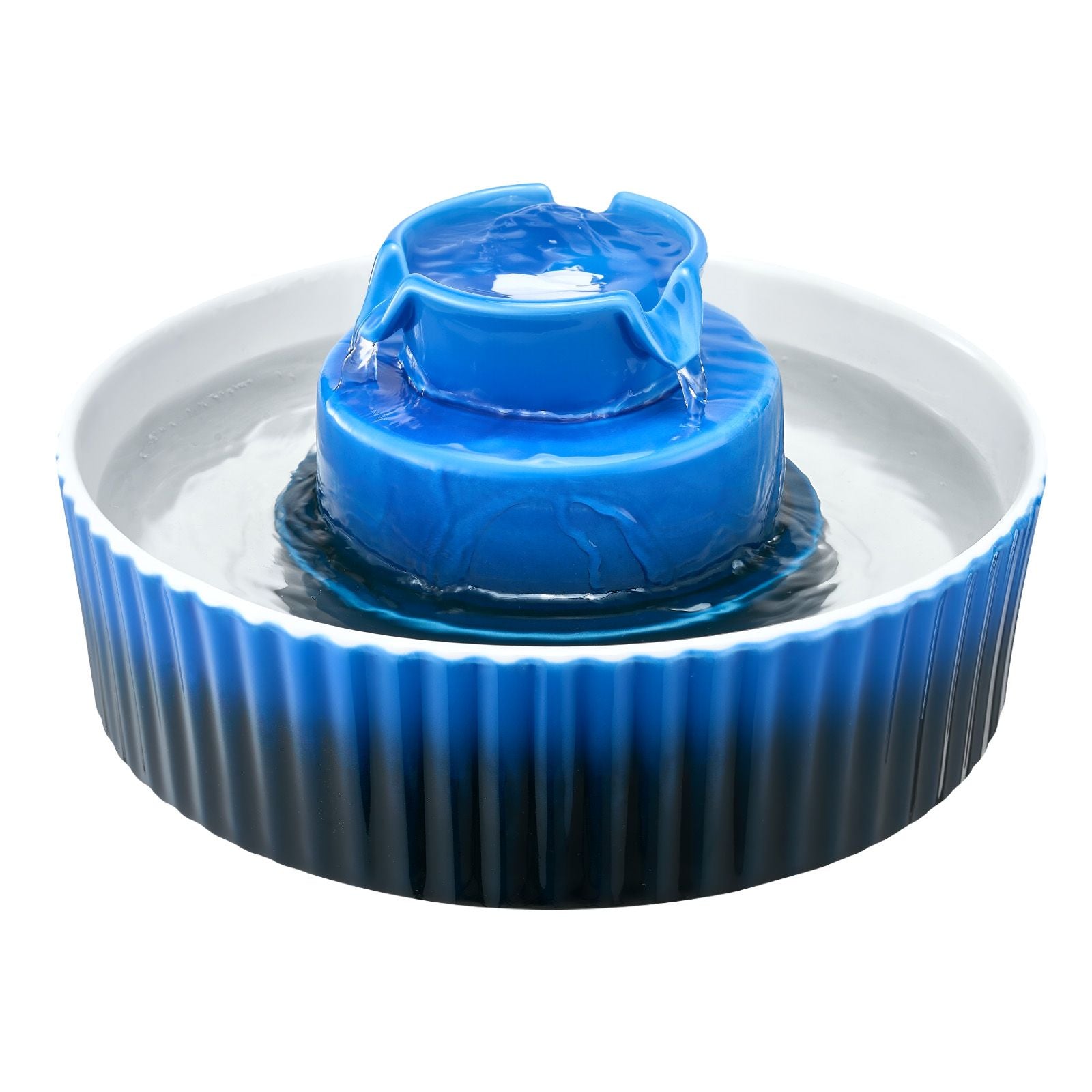 Ceramic Cat Water Fountain with 2.1L Capacity & Ultra-Quiet Pump