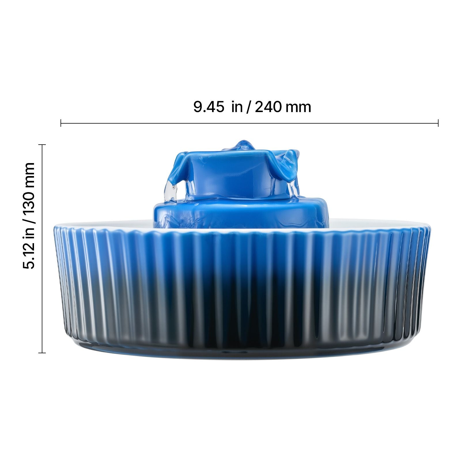 Ceramic Cat Water Fountain with 2.1L Capacity & Ultra-Quiet Pump