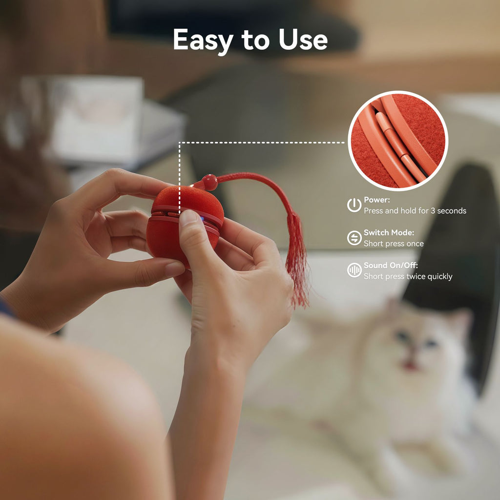 Cheerble Wicked Ball Duo2: Interactive Cat Toy with Interchangeable Shells