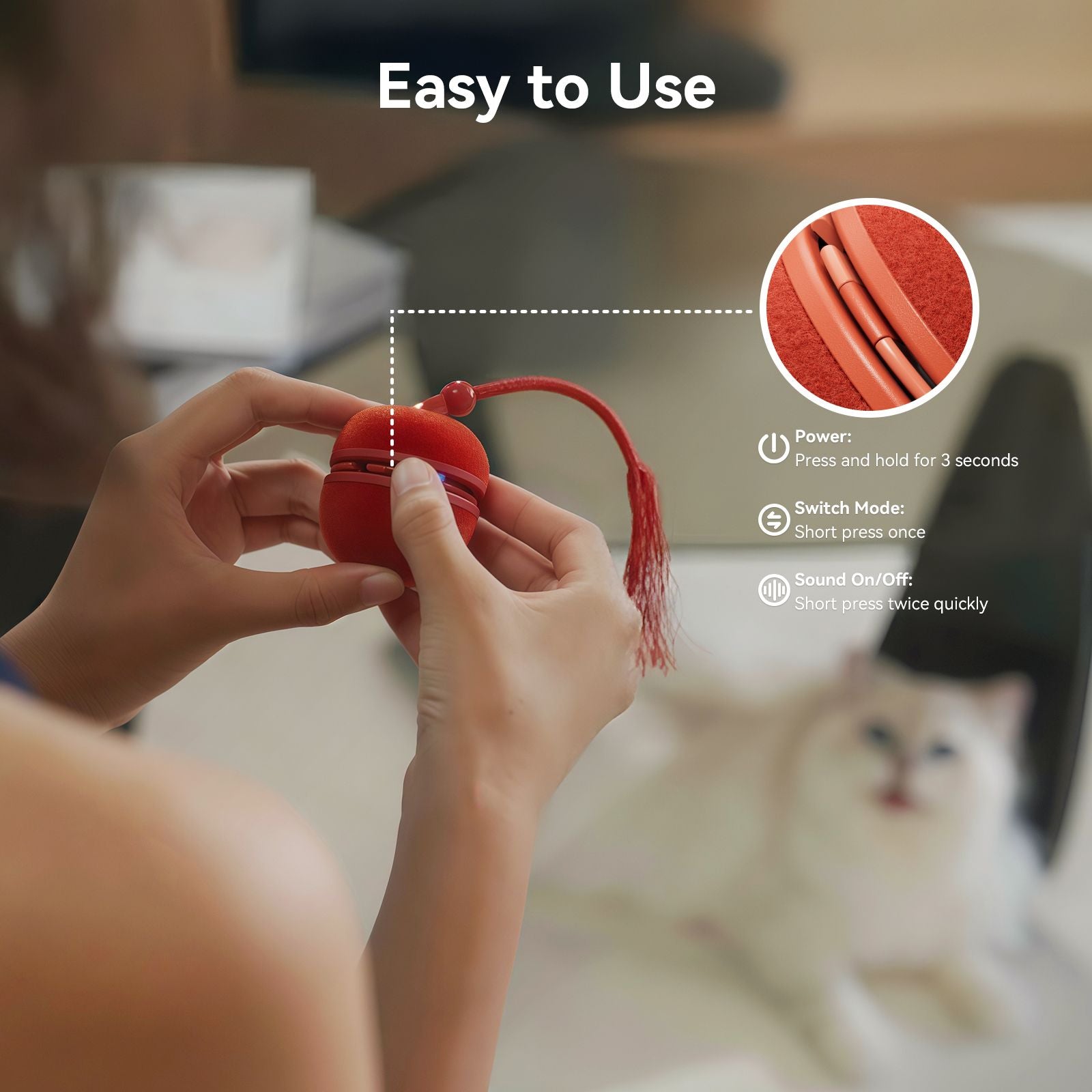 Cheerble Wicked Ball Duo2: Interactive Cat Toy with Interchangeable Shells