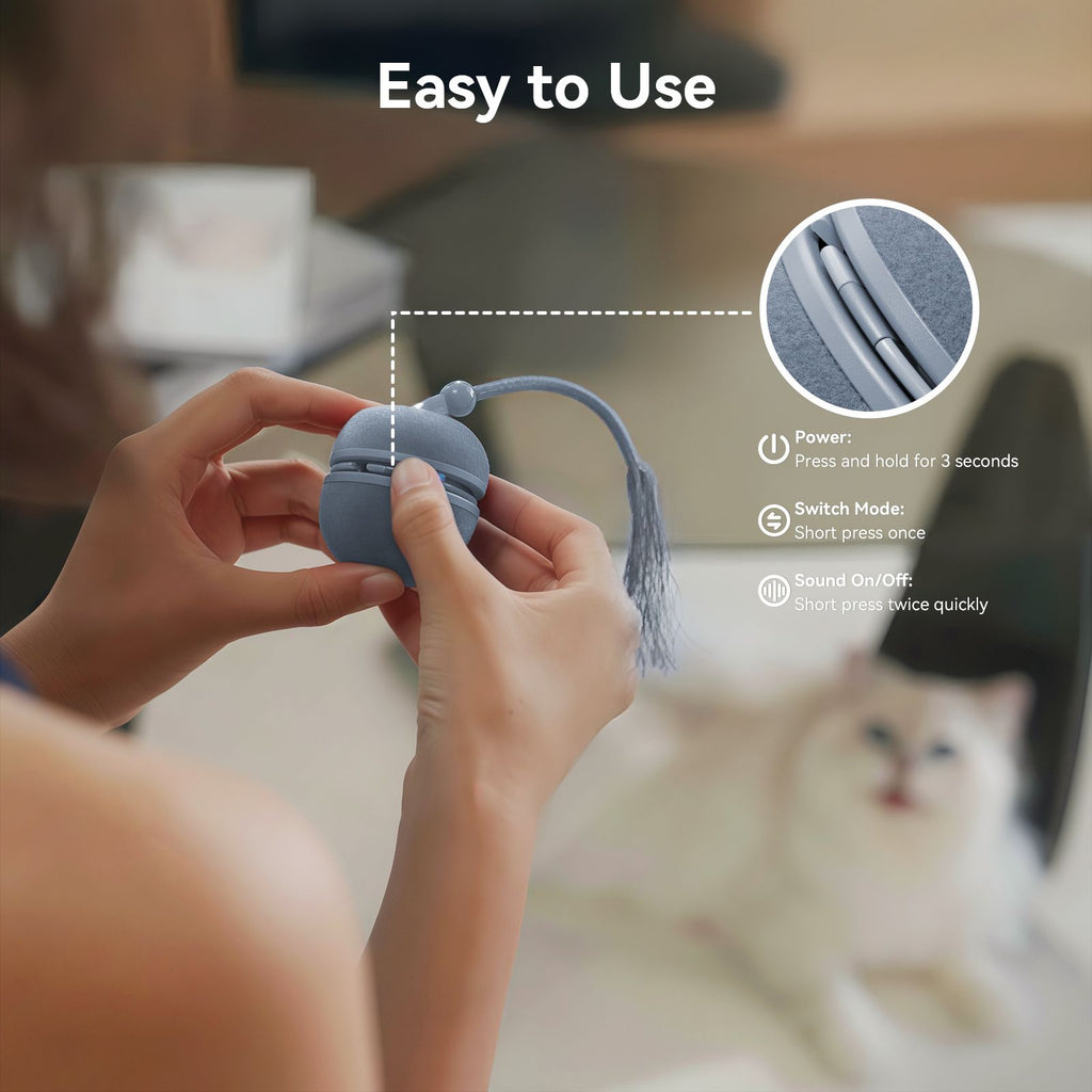 Cheerble Wicked Ball Duo2: Interactive Cat Toy with Interchangeable Shells