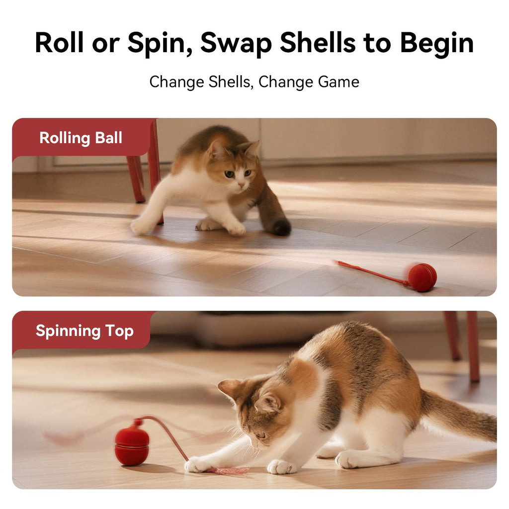 Cheerble Wicked Ball Duo2: Interactive Cat Toy with Interchangeable Shells