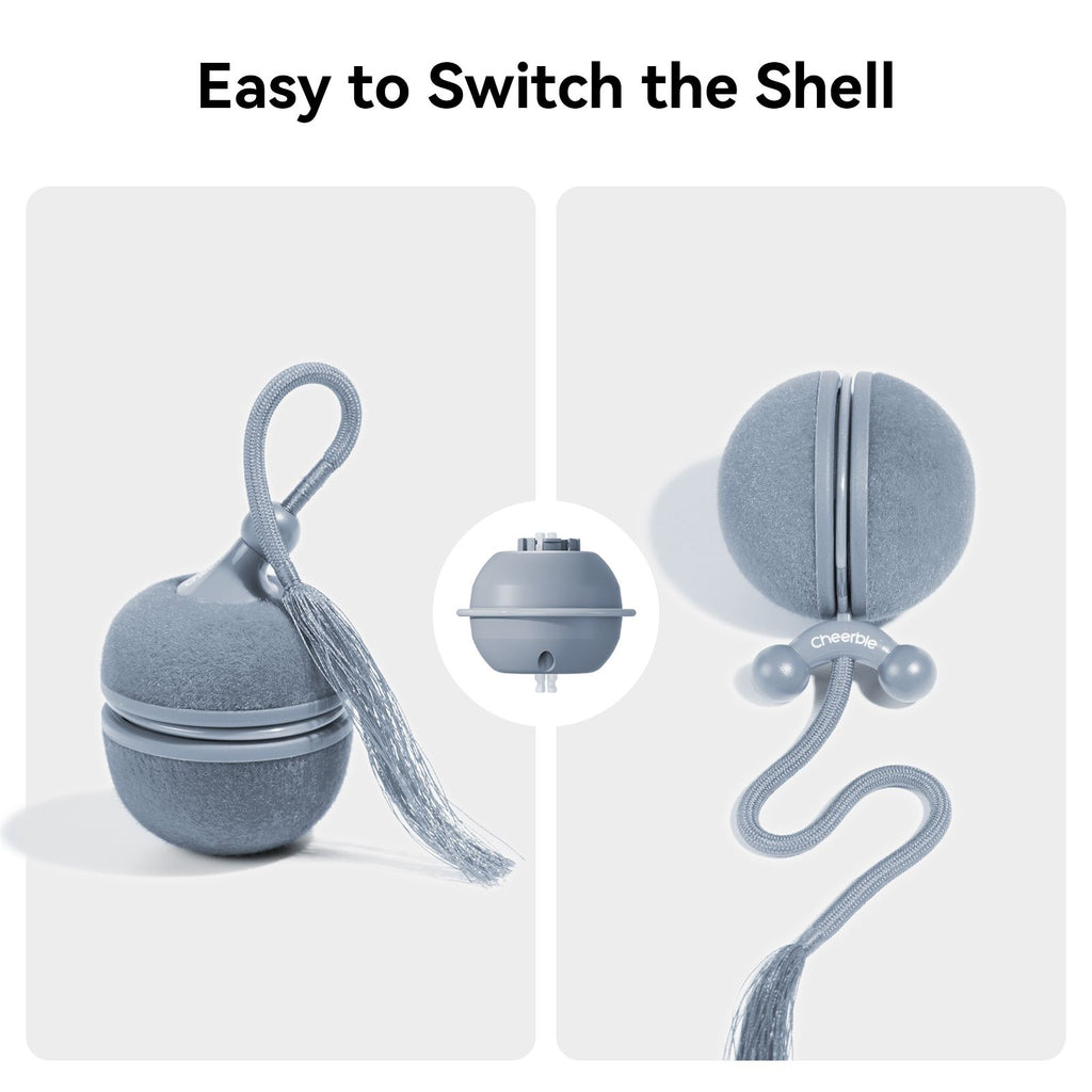 Cheerble Wicked Ball Duo2: Interactive Cat Toy with Interchangeable Shells