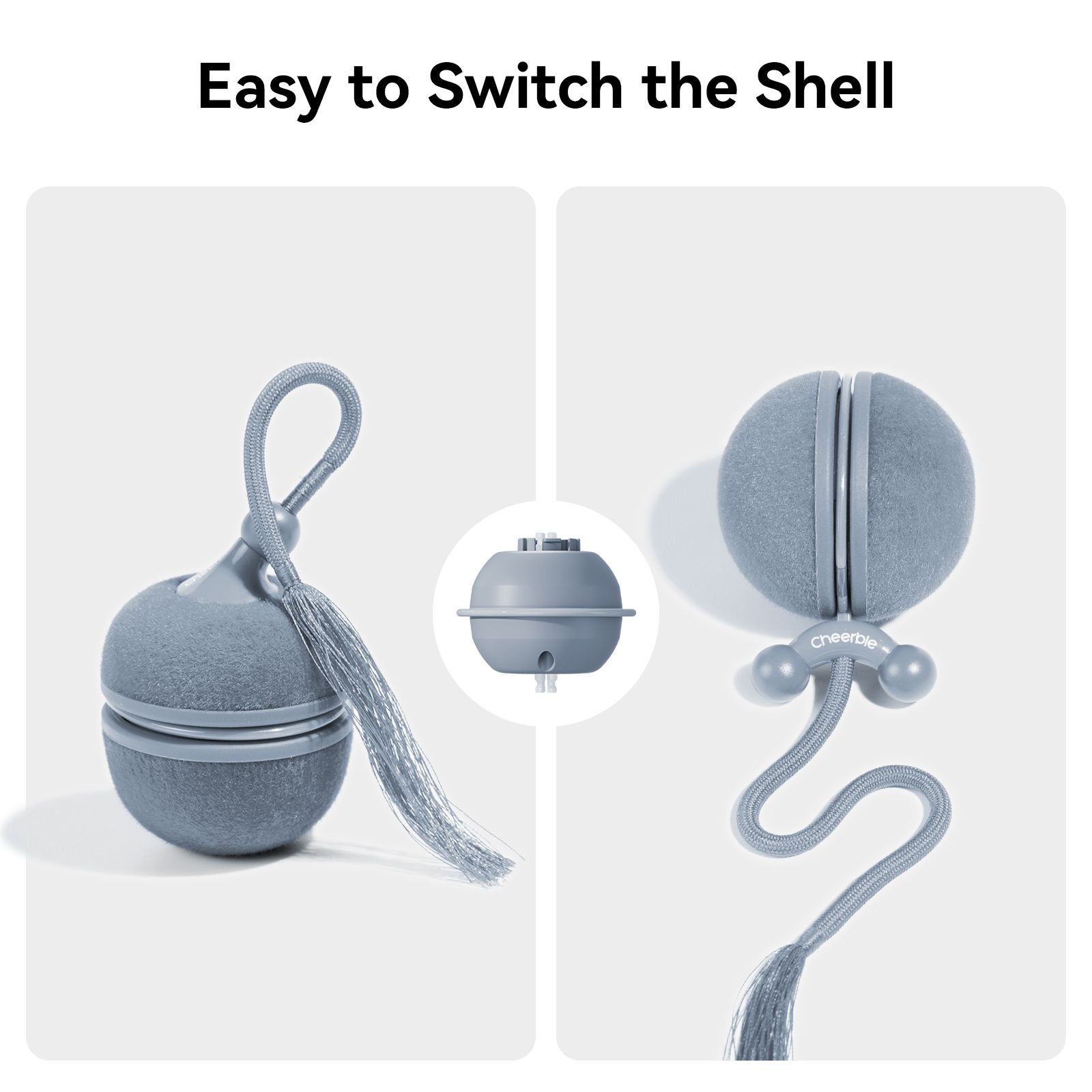 Cheerble Wicked Ball Duo2: Interactive Cat Toy with Interchangeable Shells