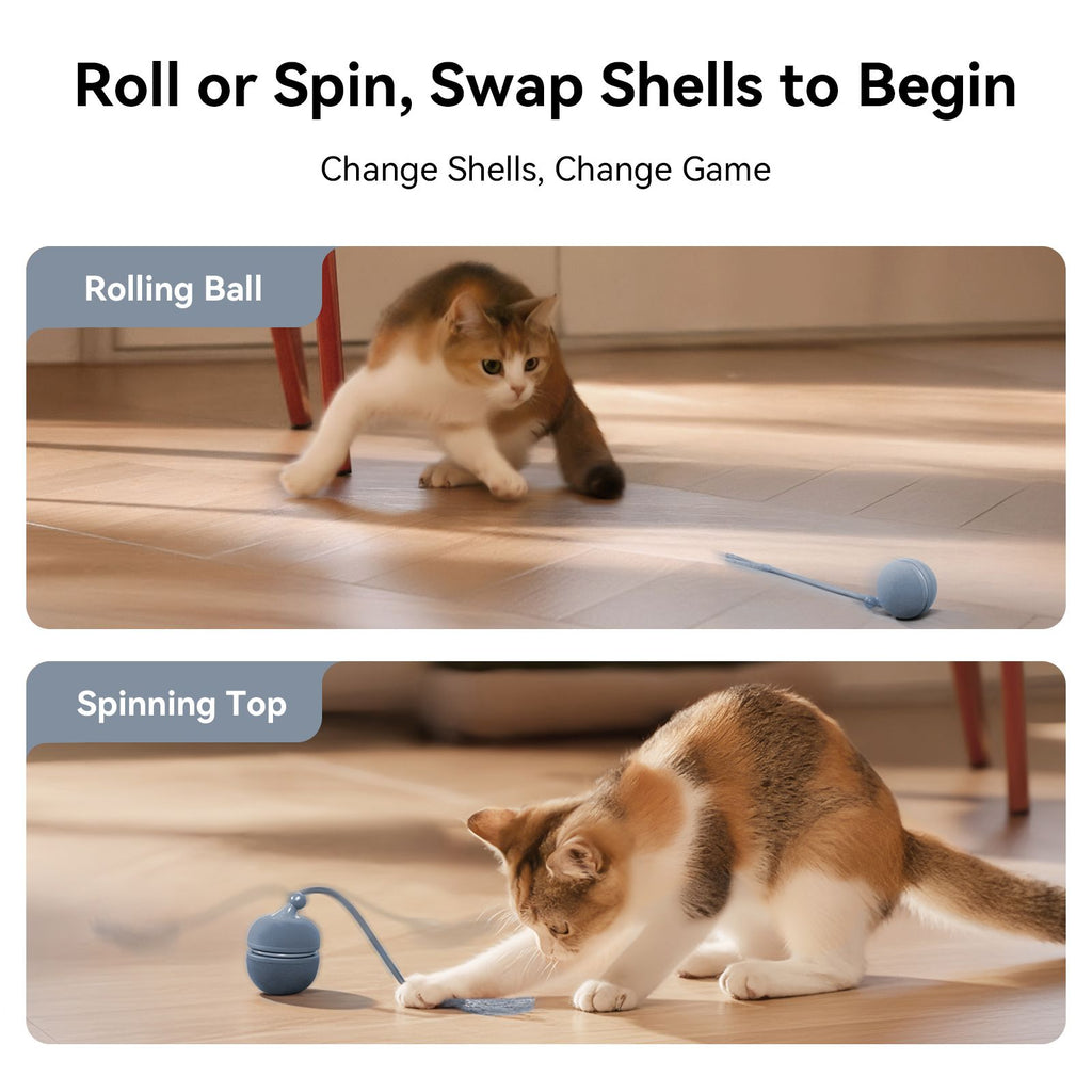 Cheerble Wicked Ball Duo2: Interactive Cat Toy with Interchangeable Shells