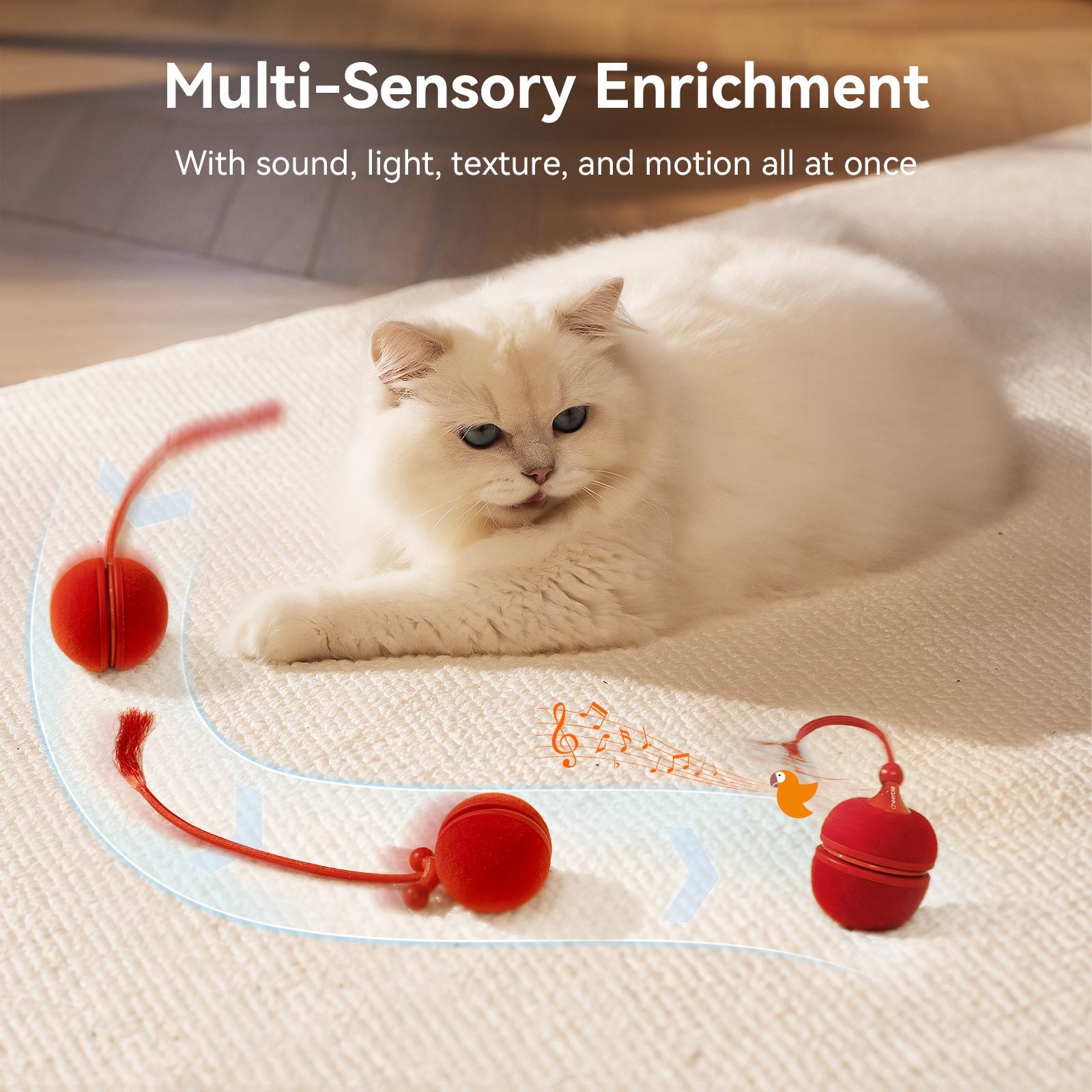 Cheerble Wicked Ball Duo2: Interactive Cat Toy with Interchangeable Shells