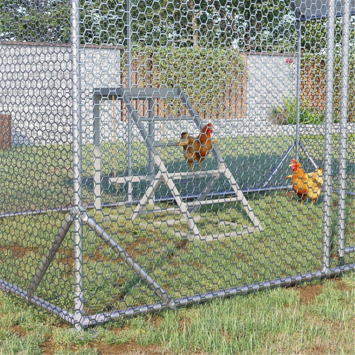 Chicken Coop Activity Center with Swing, Platform & Perches