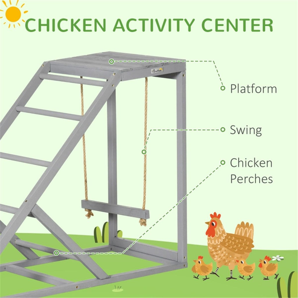 Chicken Coop Activity Center with Swing, Platform & Perches