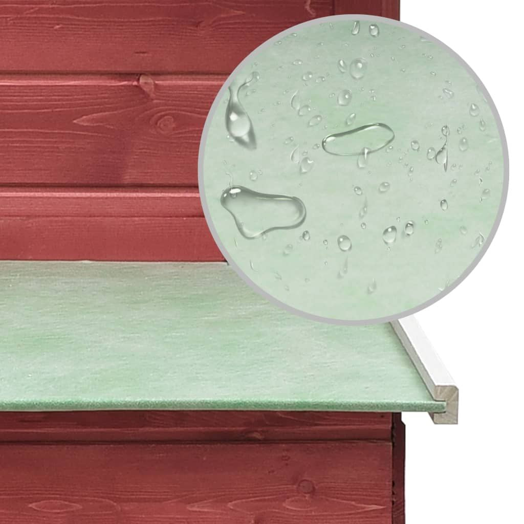Red & Green furniture-style Chicken Cage with Ramp and Pull-Out Tray