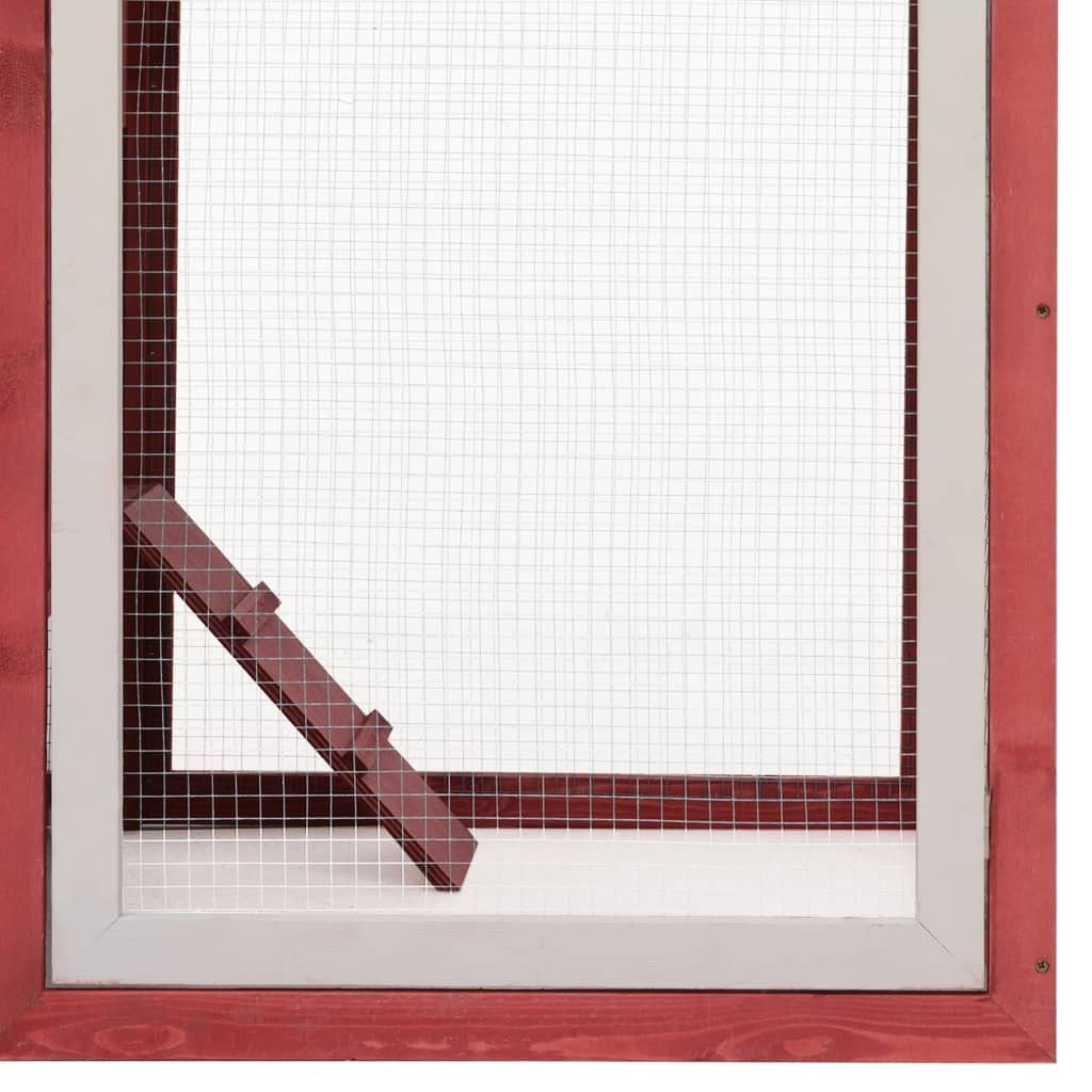 Red & Green furniture-style Chicken Cage with Ramp and Pull-Out Tray