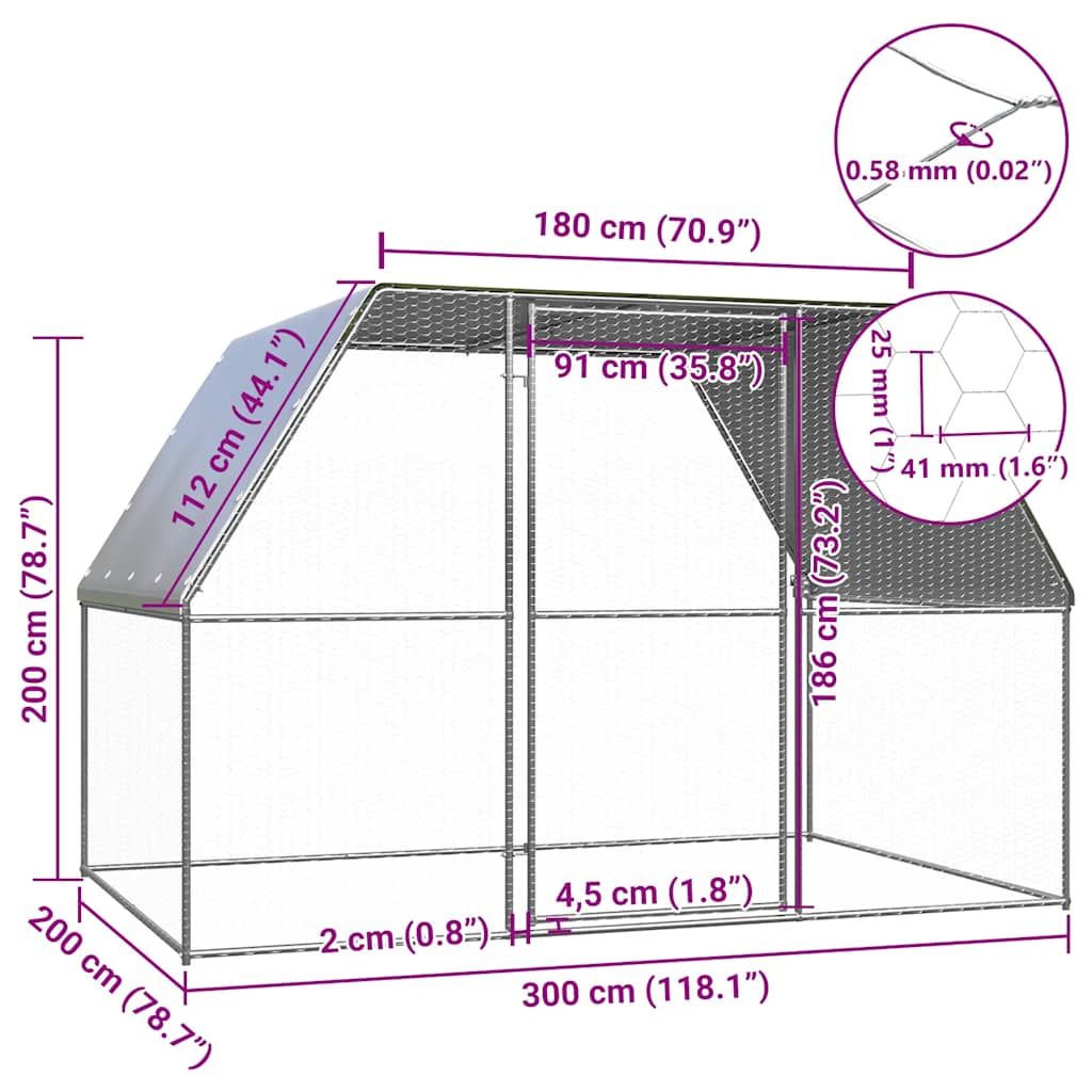 Spacious Galvanized structured Chicken Cage for Outdoor Use