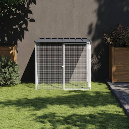 Chicken Cage with Roof Anthracite 40.6"x38.6"x35.4" Galvanized structured