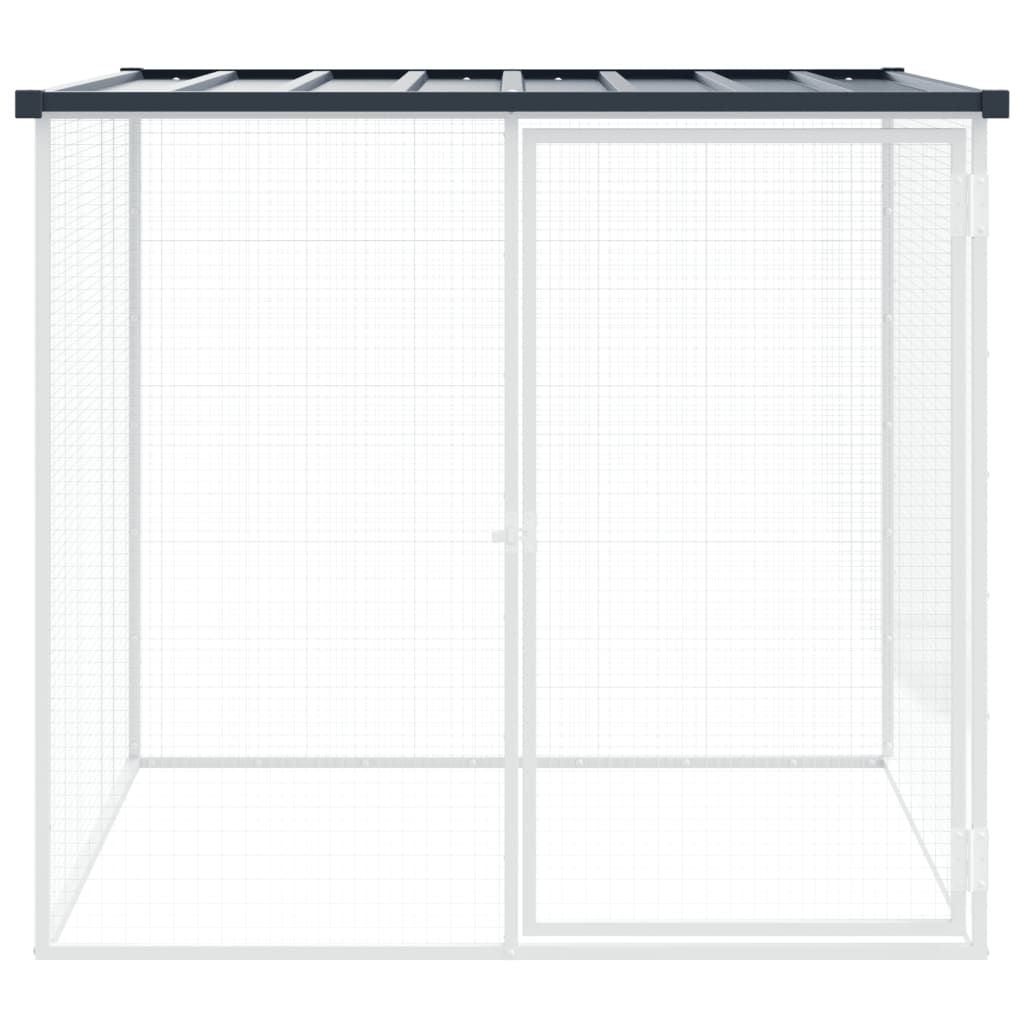 Chicken Cage with Roof Anthracite 40.6"x38.6"x35.4" Galvanized structured