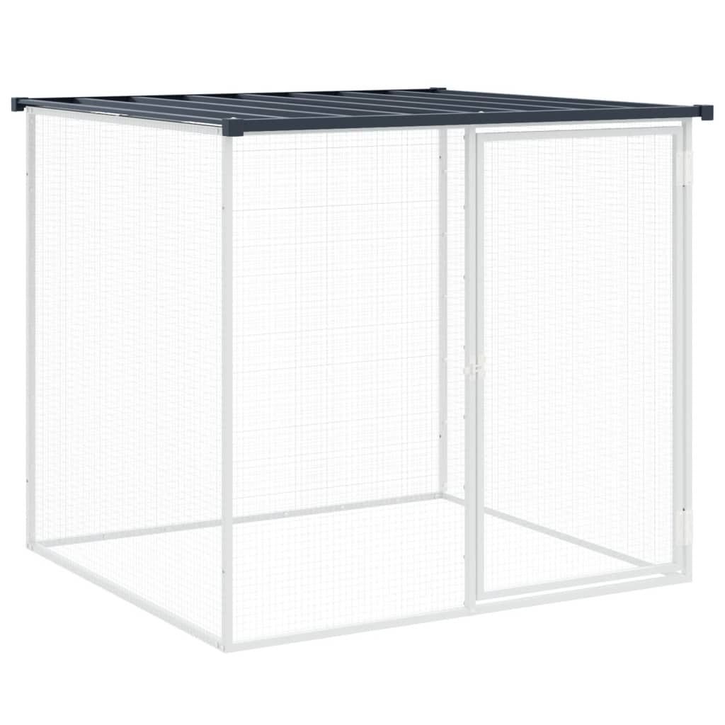Chicken Cage with Roof Anthracite 40.6"x38.6"x35.4" Galvanized structured