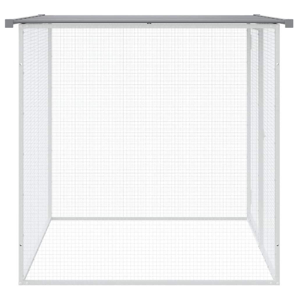 Chicken Cage with Roof Light Gray 40.6"x38.6"x35.4" Galvanized structured