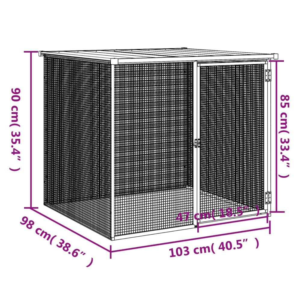 Chicken Cage with Roof Light Gray 40.6"x38.6"x35.4" Galvanized structured