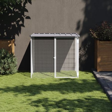 Chicken Cage with Roof Light Gray 40.6"x38.6"x35.4" Galvanized structured