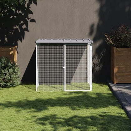 Chicken Cage with Roof Light Gray 40.6"x38.6"x35.4" Galvanized structured