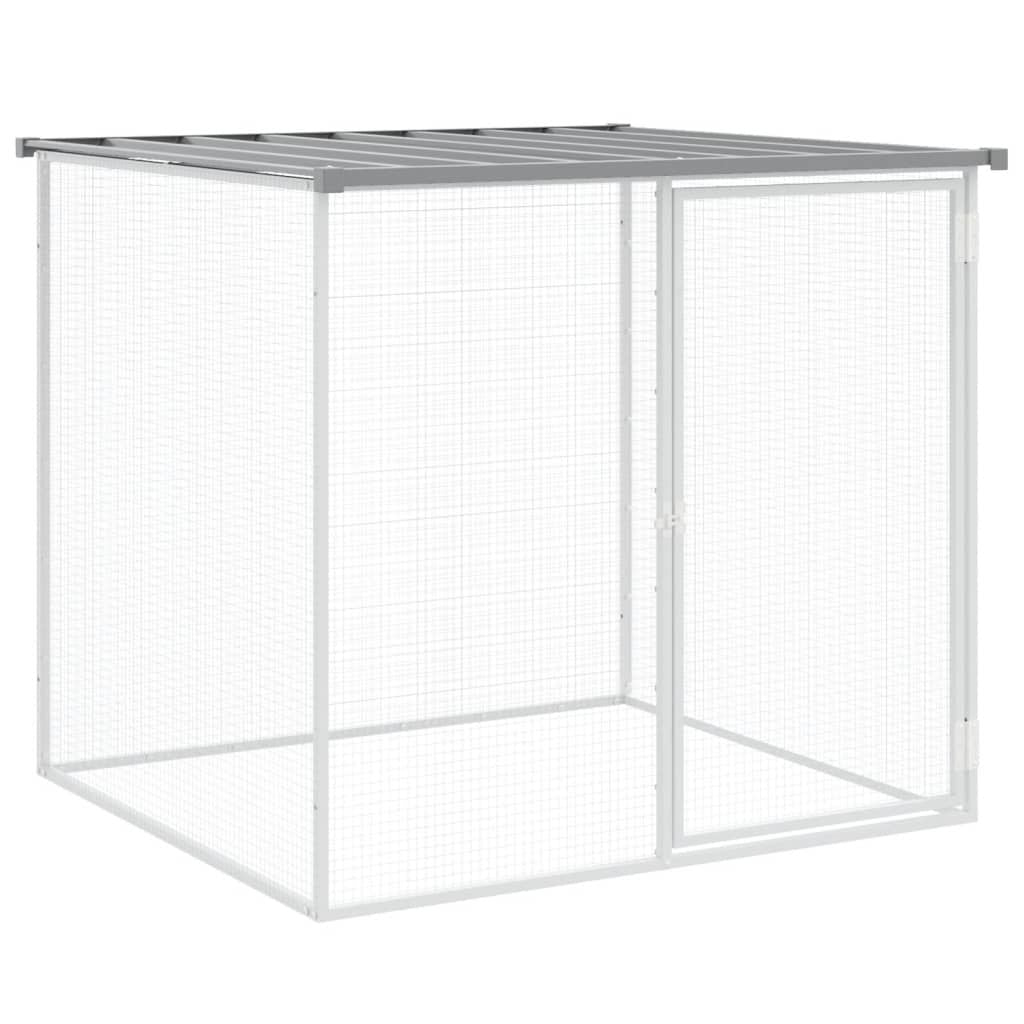 Chicken Cage with Roof Light Gray 40.6"x38.6"x35.4" Galvanized structured
