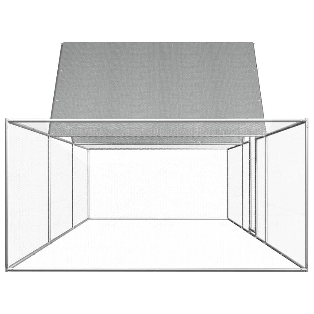Galvanized structured Chicken Coop 19.7'x6.6'x6.6' with Lockable Door
