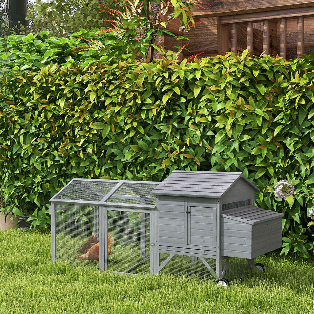 Portable furniture-style Chicken Coop with Large Run and Nesting Box