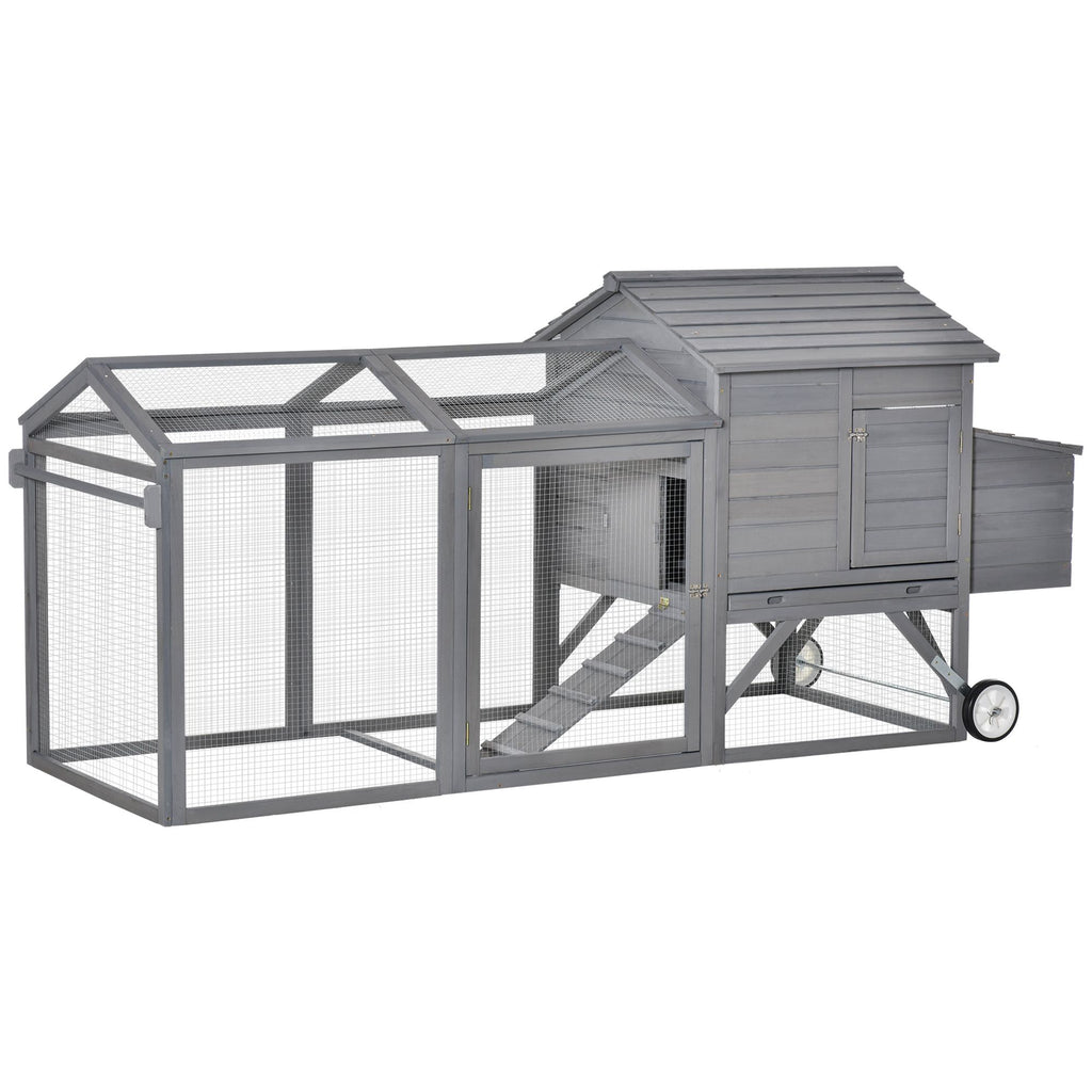 Portable furniture-style Chicken Coop with Large Run and Nesting Box