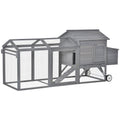 Portable furniture-style Chicken Coop with Large Run and Nesting Box