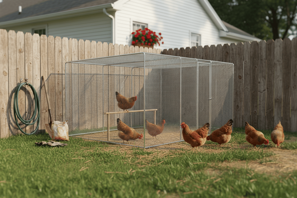Auto-Lock Chicken Coop with UV-Proof water-ready Cover