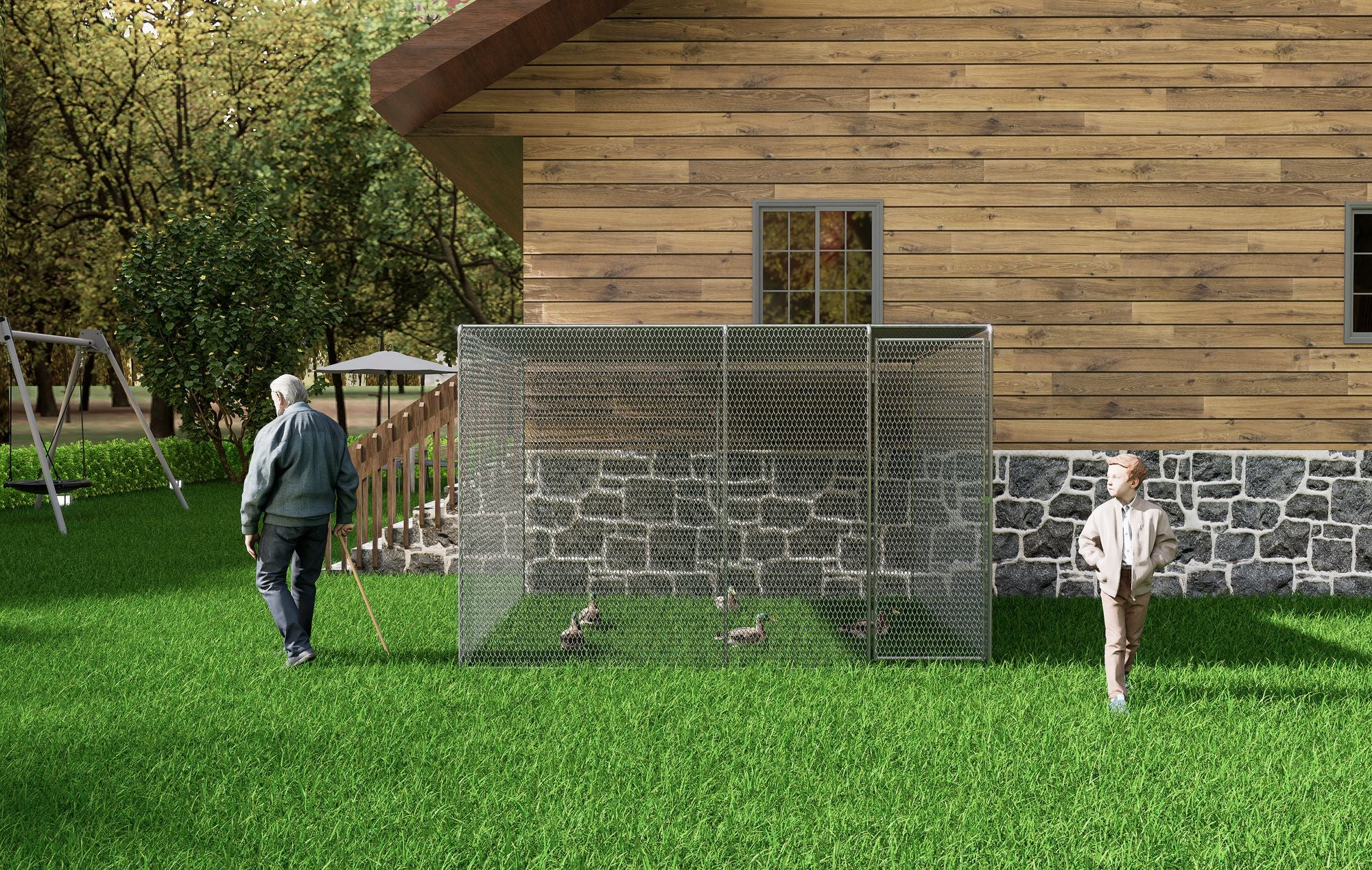 Auto-Lock Chicken Coop with UV-Proof water-ready Cover