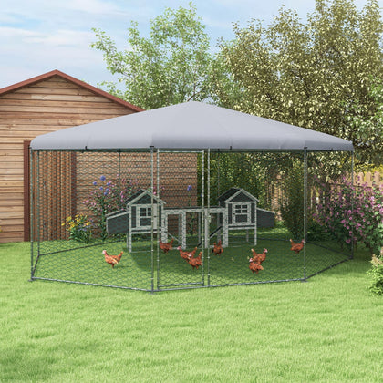 Spacious Walk-In Chicken Coop with Shady Roof and Secure Lockable Door