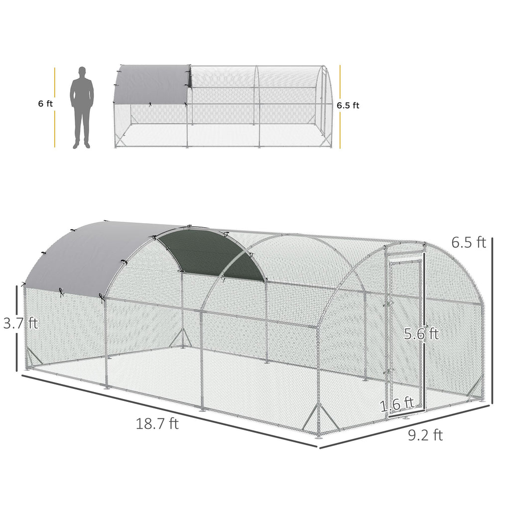 Extra-Large Walk-In Chicken Coop with Galvanized structured Frame