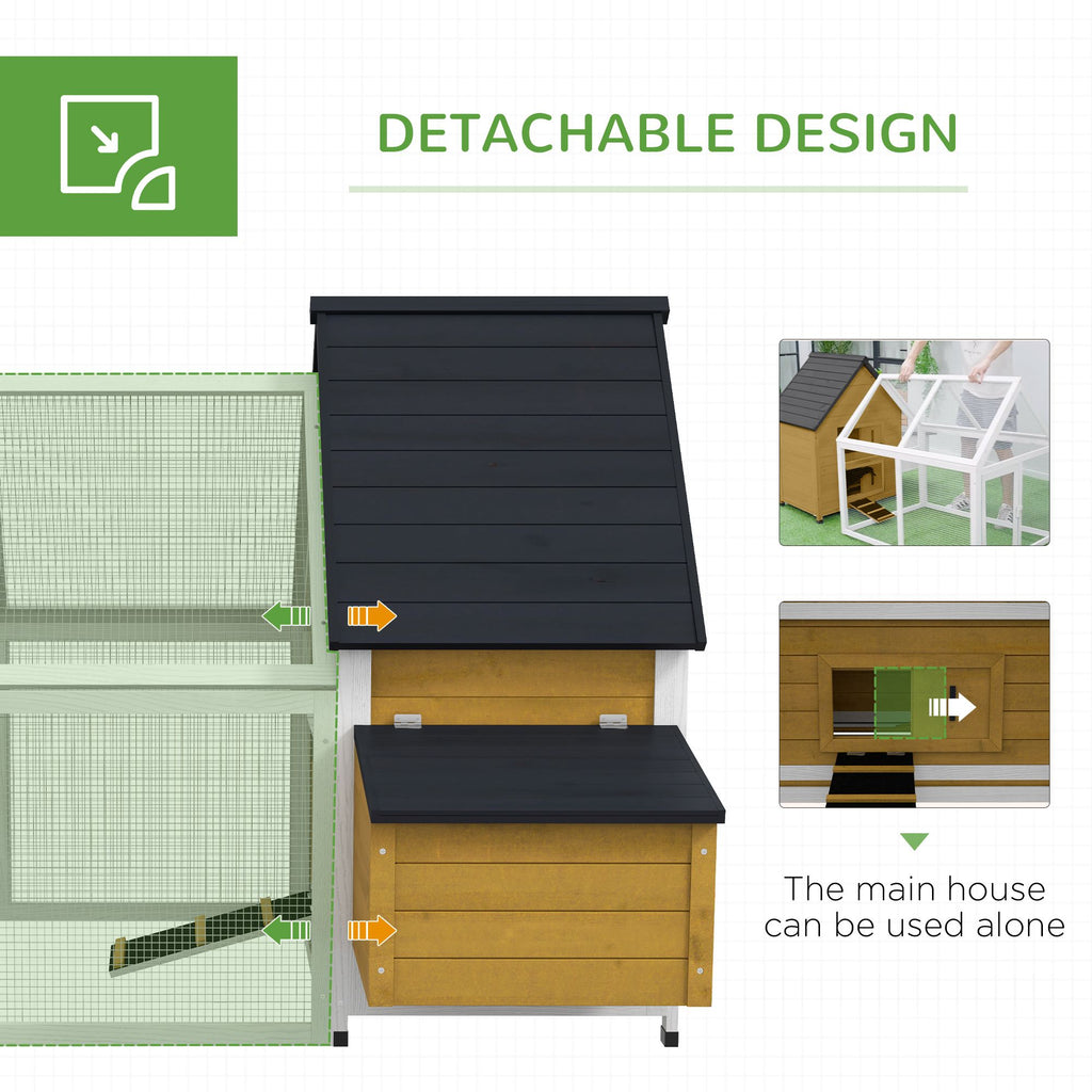 Elevated Fir furniture-style Chicken Coop with Run and Nesting Box