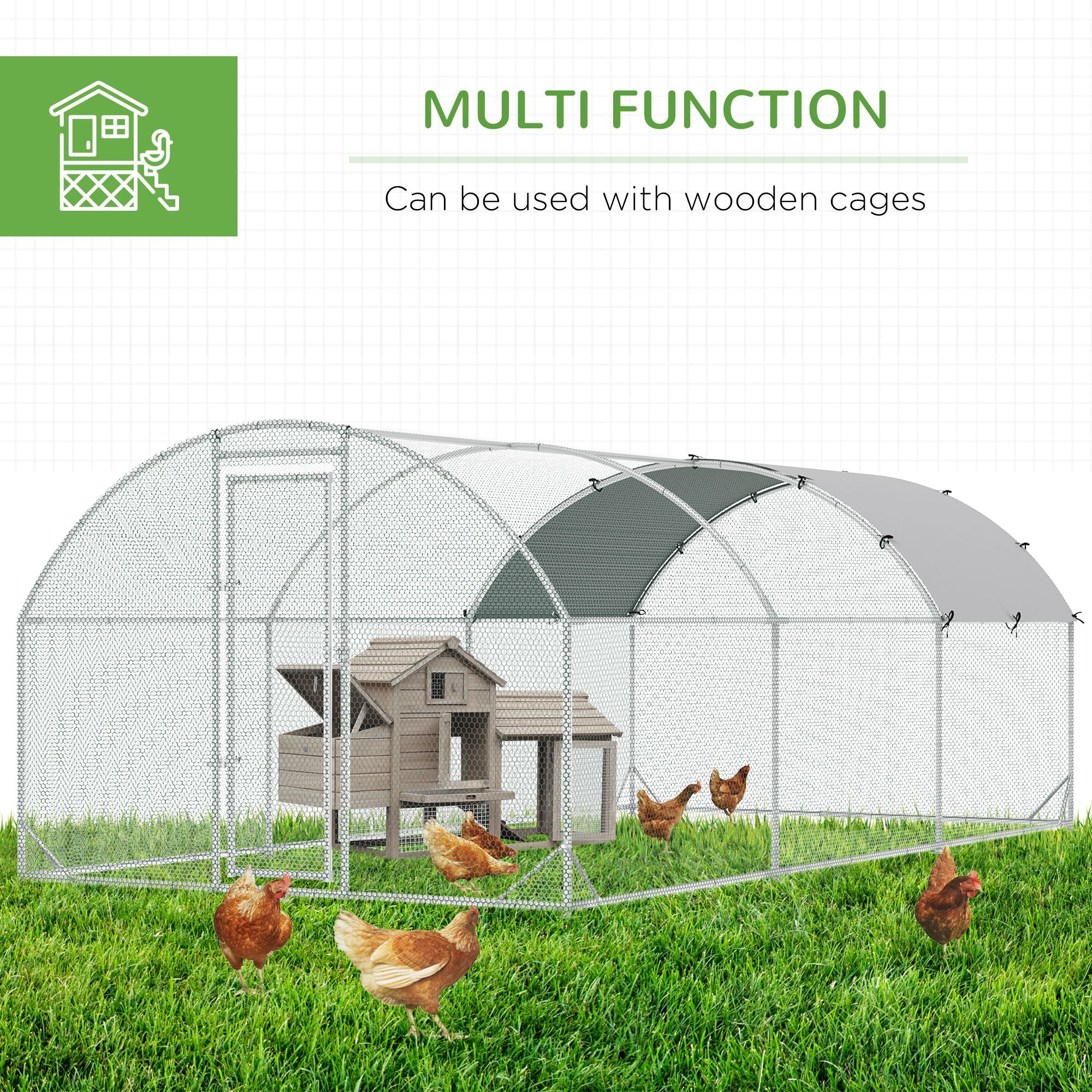 Extra-Large Walk-In Chicken Coop with Galvanized structured Frame