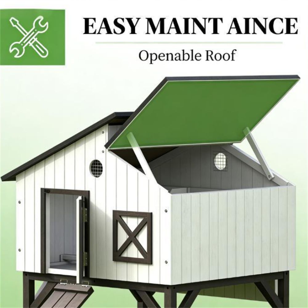 Elevated Chicken Coop with Nesting Box and Ramp – everyday Fir furniture-style
