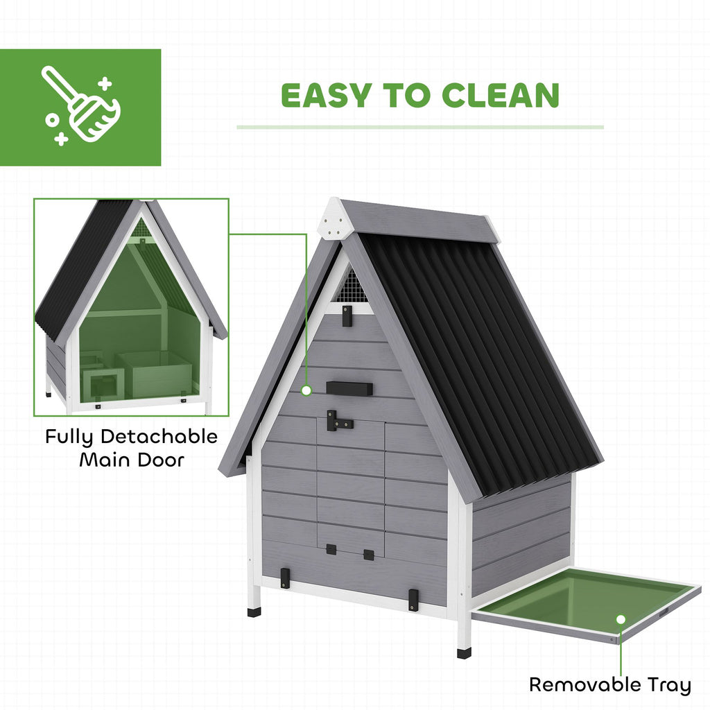 All-Weather furniture-style Chicken Coop for 1–2 Hens with Removable Nesting Box