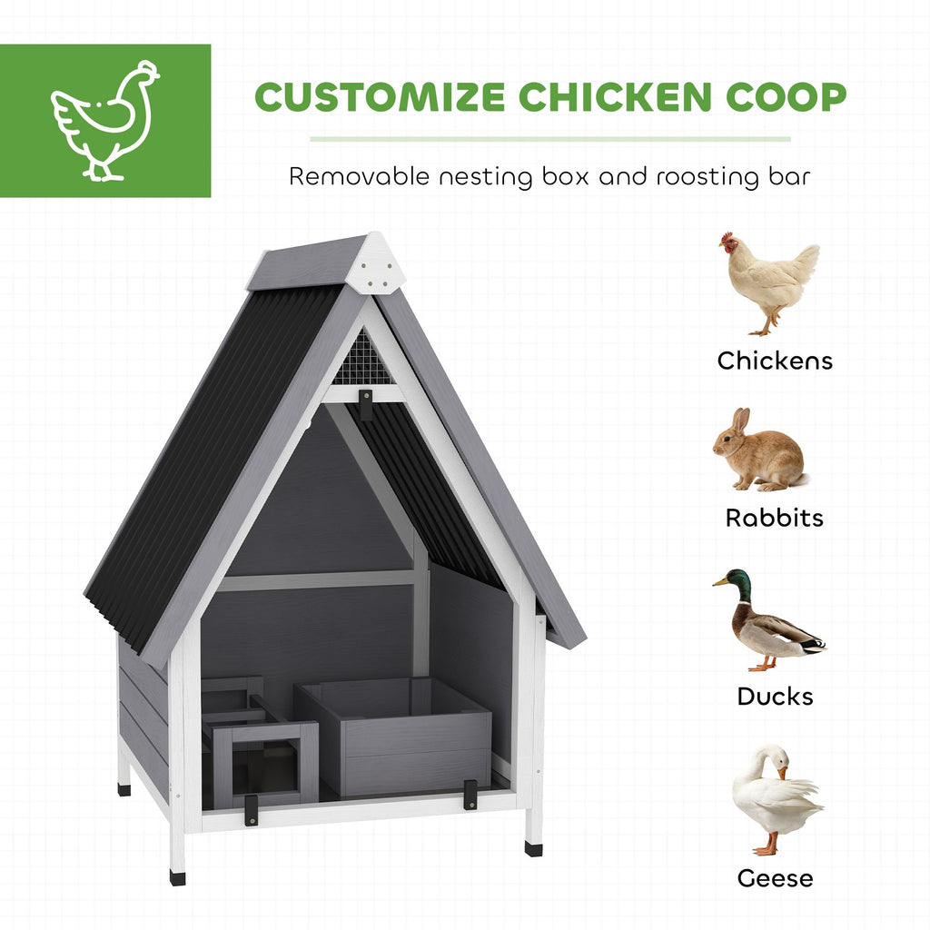 All-Weather furniture-style Chicken Coop for 1–2 Hens with Removable Nesting Box