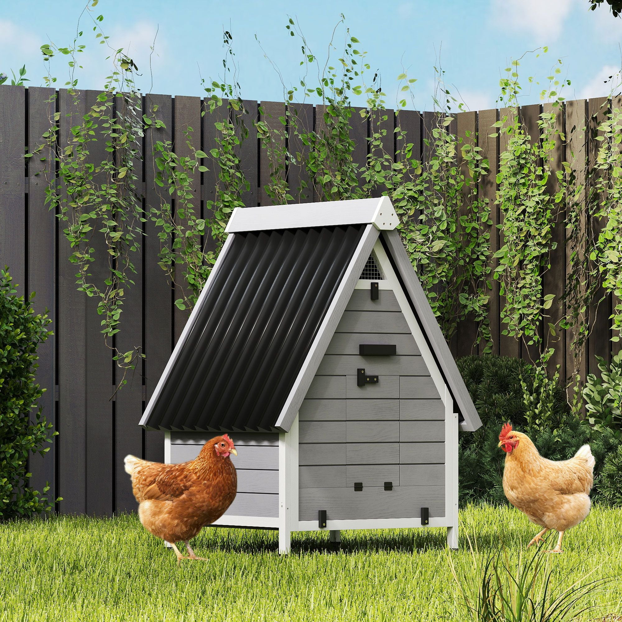 All-Weather furniture-style Chicken Coop for 1–2 Hens with Removable Nesting Box