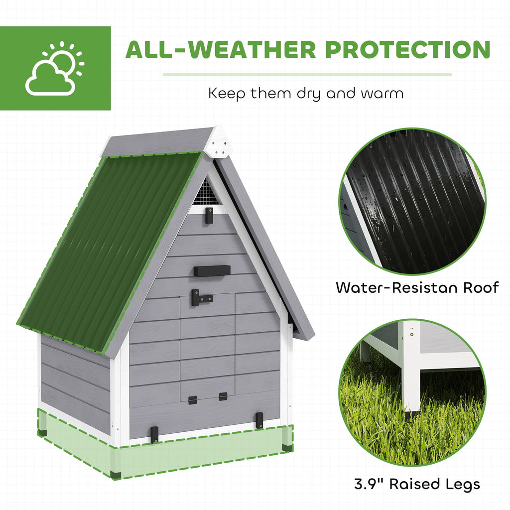 All-Weather furniture-style Chicken Coop for 1–2 Hens with Removable Nesting Box