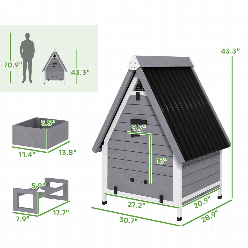 All-Weather furniture-style Chicken Coop for 1–2 Hens with Removable Nesting Box