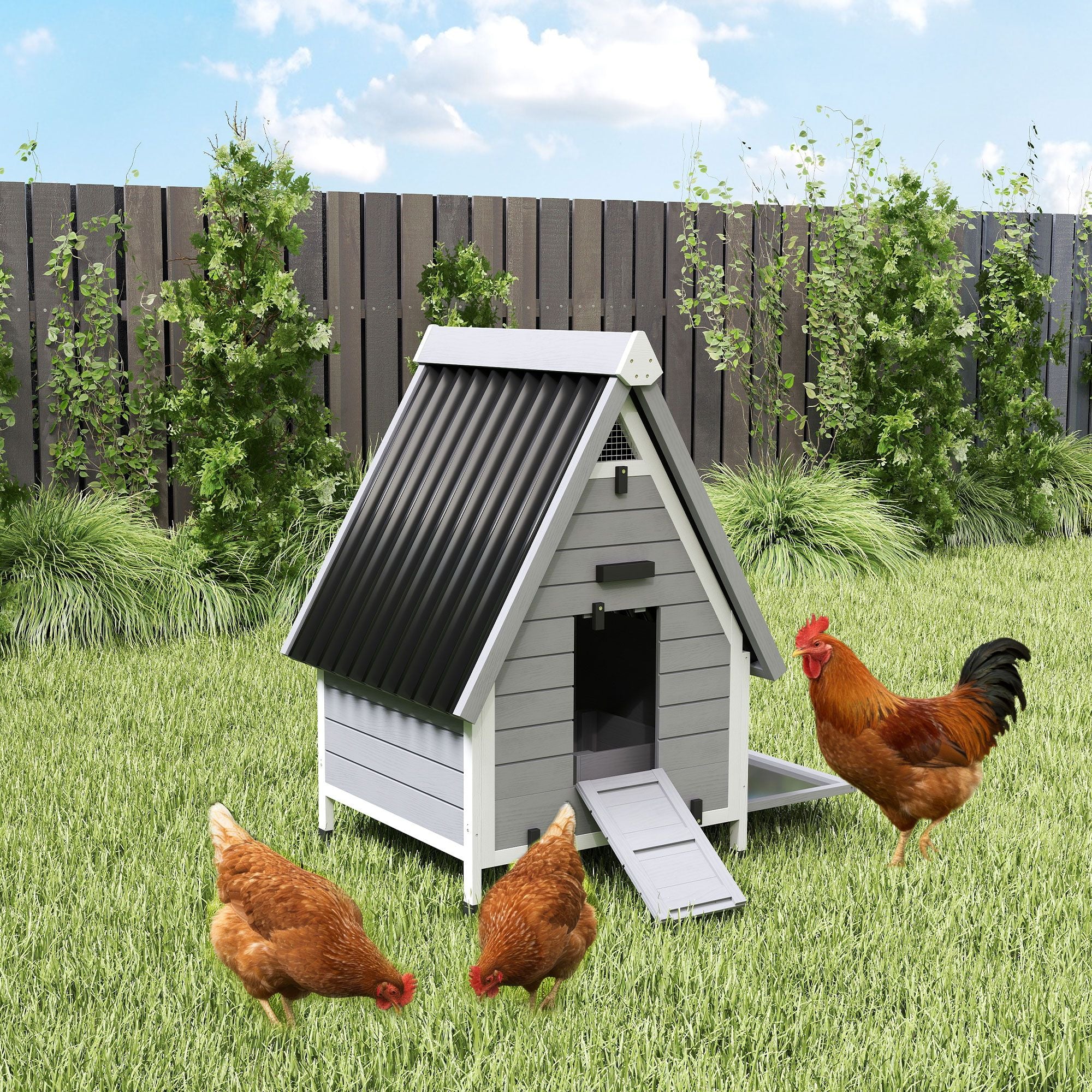 All-Weather furniture-style Chicken Coop for 1–2 Hens with Removable Nesting Box