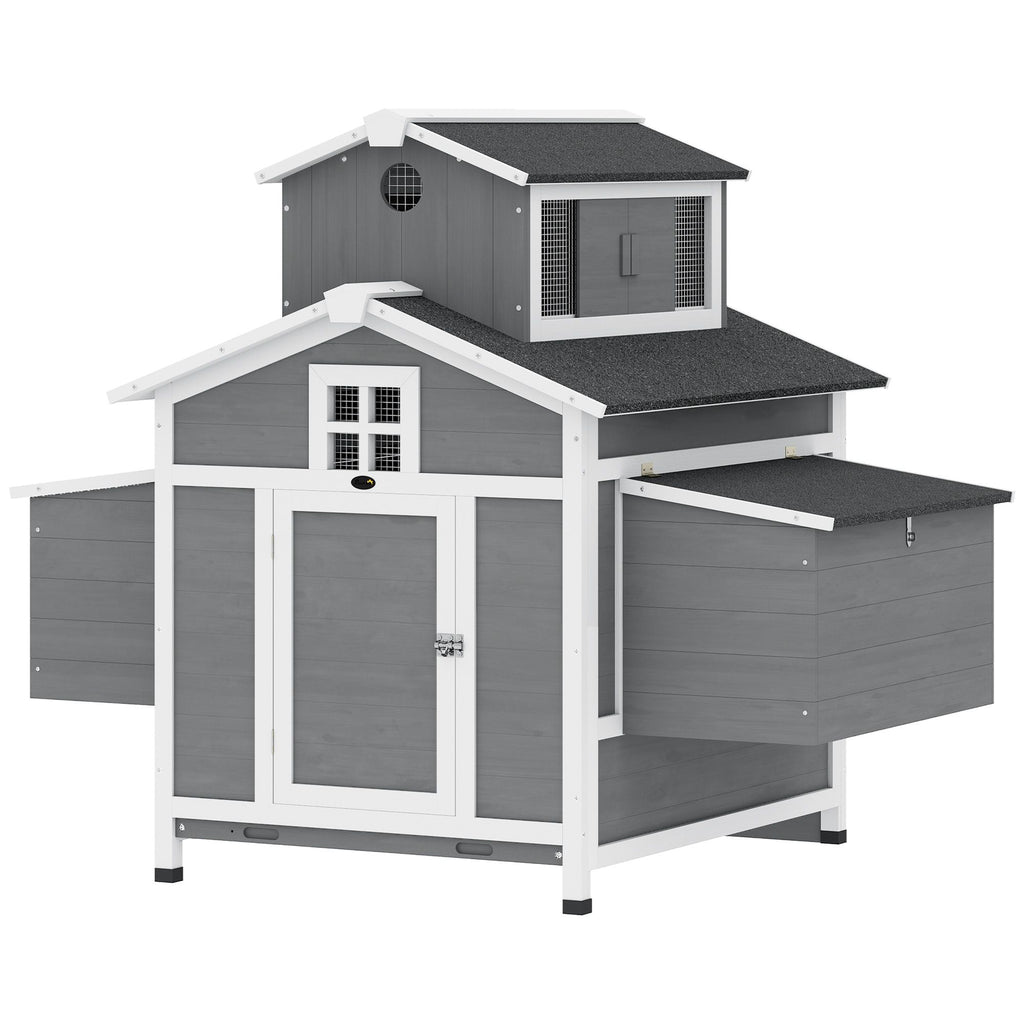 Compact furniture-style Chicken Coop for 2 Hens with Nesting Boxes & Easy-Clean Tray