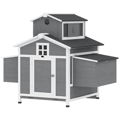 Compact furniture-style Chicken Coop for 2 Hens with Nesting Boxes & Easy-Clean Tray