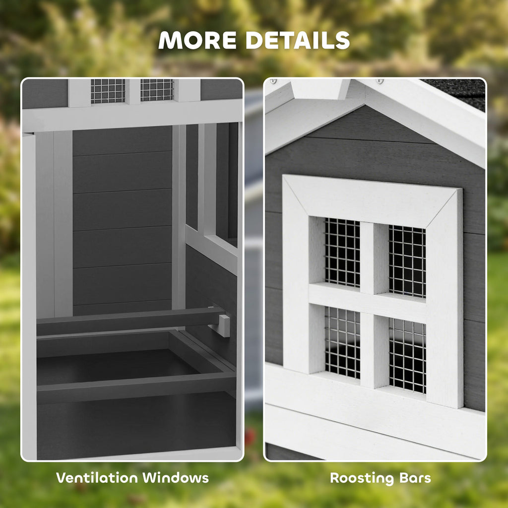 Compact furniture-style Chicken Coop for 2 Hens with Nesting Boxes & Easy-Clean Tray