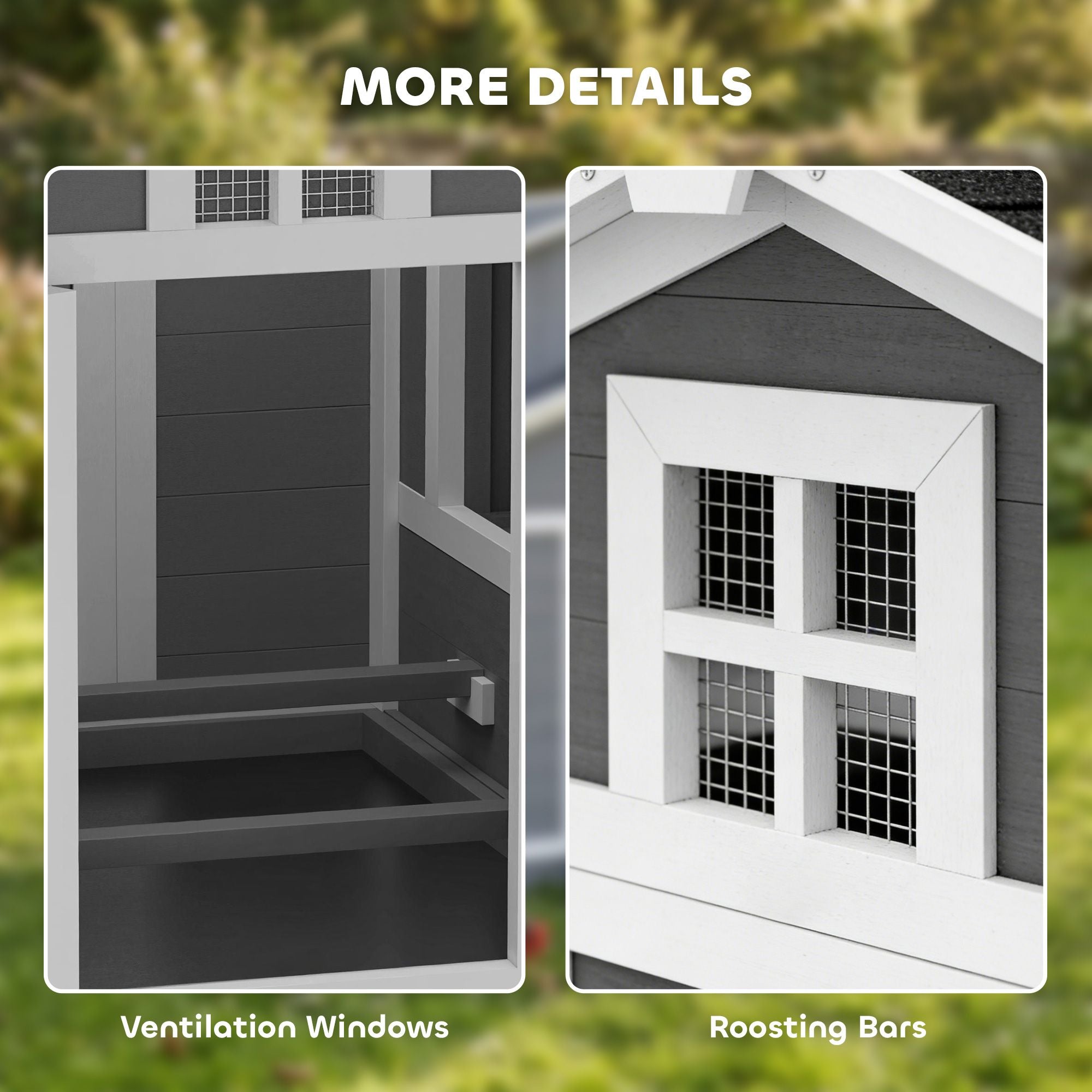 Compact furniture-style Chicken Coop for 2 Hens with Nesting Boxes & Easy-Clean Tray
