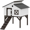 Elevated Chicken Coop & Rabbit Hutch with Nesting Box and Asphalt Roof