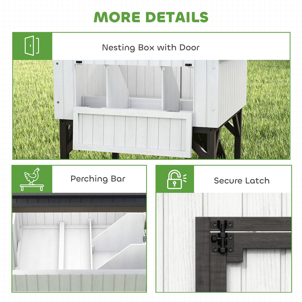 Elevated Chicken Coop & Rabbit Hutch with Nesting Box and Asphalt Roof