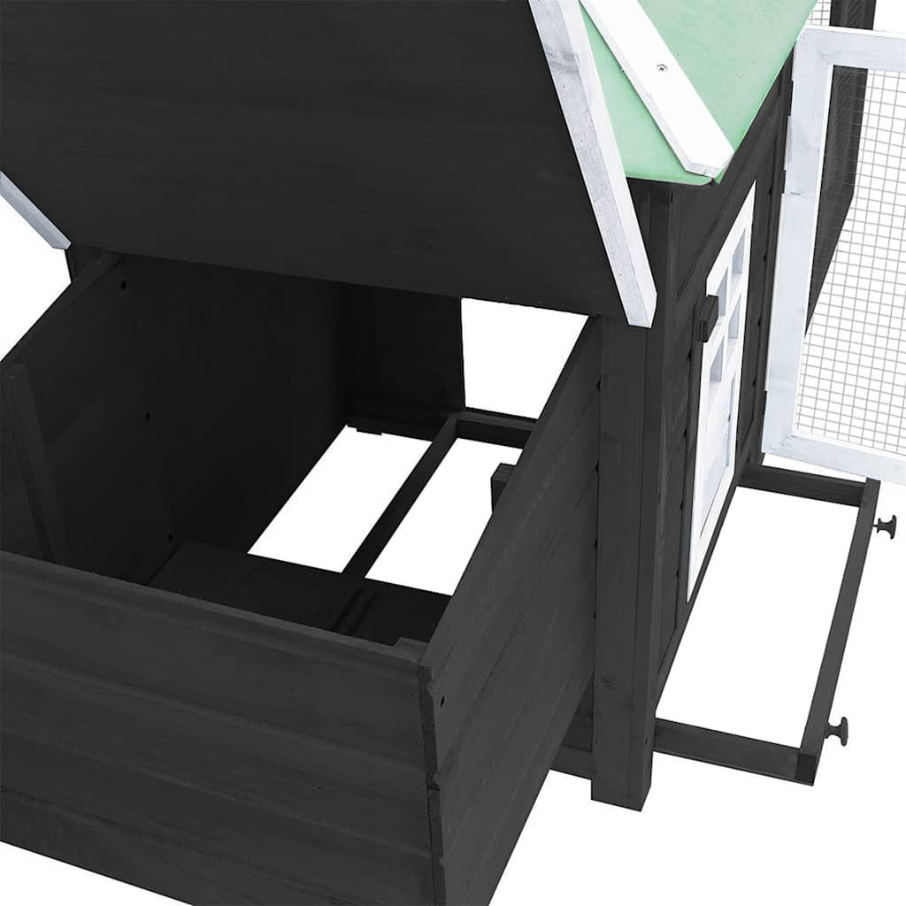 Chicken Coop with Nest Box Gray 74.8"x28.3"x40.2" Solid Firwood
